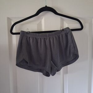 Girls Gray Mesh Athletic Shorts